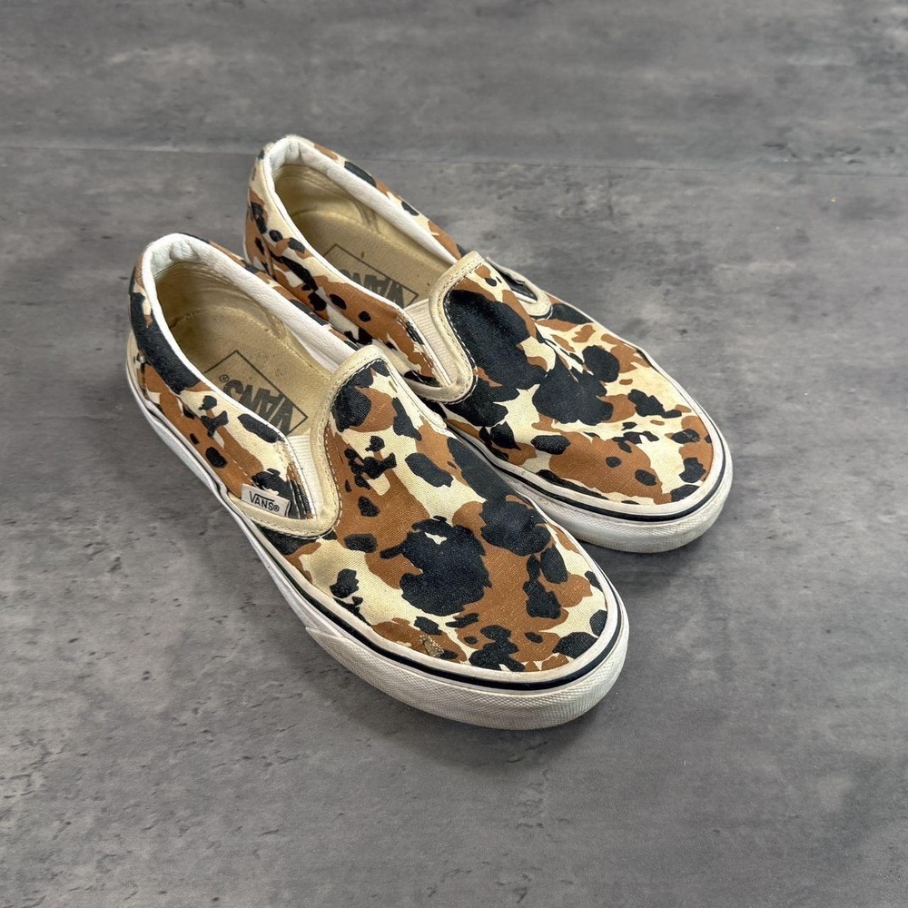 Van's Cow Print Slip On Sneakers